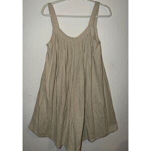 Hunter & Brown Women's Small Beige Boho Flowy Mini Dress Romper w Pockets Summer